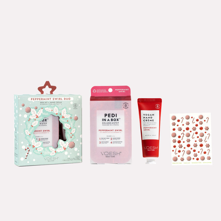 Voesh Pedi In A Box - Peppermint Swirl Duo