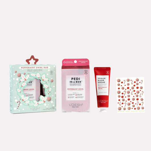 Voesh Pedi In A Box - Peppermint Swirl Duo