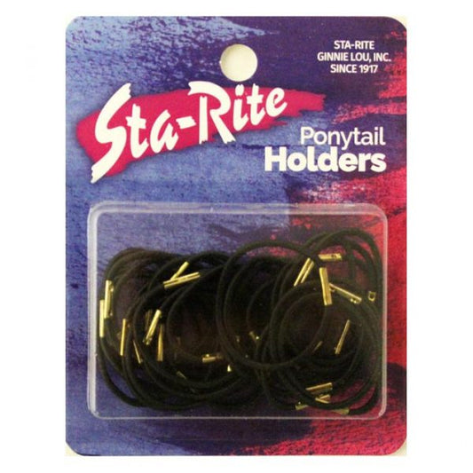 Sta-Rite Small Elastic Ponytail Holders #4092BK - Black