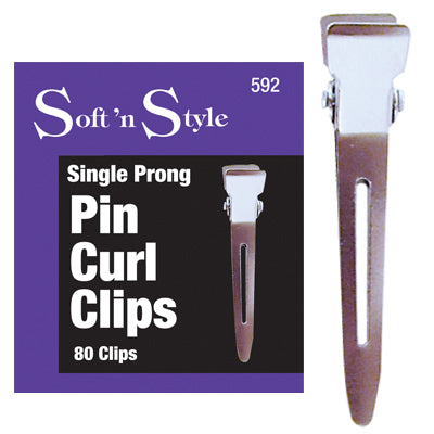 Soft N Style Single Prong Curl Clips (592) - 80pk