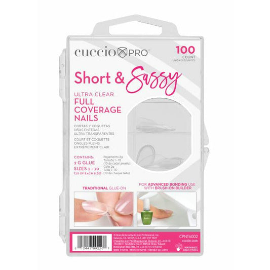 Cuccio Short & Sassy Ultra Clear Nail Tips 100pk