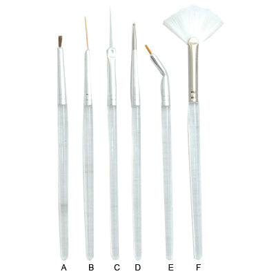 DL Pro 6pc Nail Art Brush Set (DL-C98)