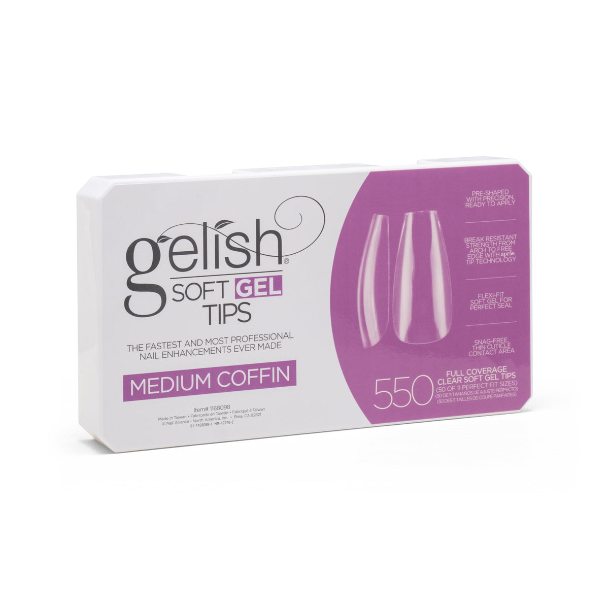 Gelish Soft Gel Tips - Medium Coffin