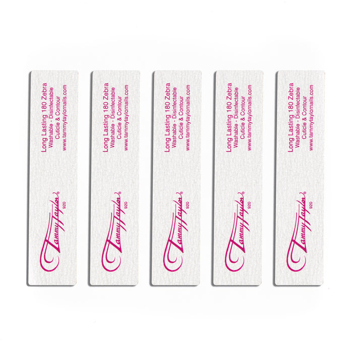 Tammy Taylor Long Lasting Zebra Cuticle & Contour File  180 Grit - 5pk