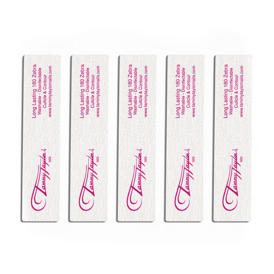 Tammy Taylor Long Lasting Zebra Cuticle & Contour File  180 Grit - 5pk