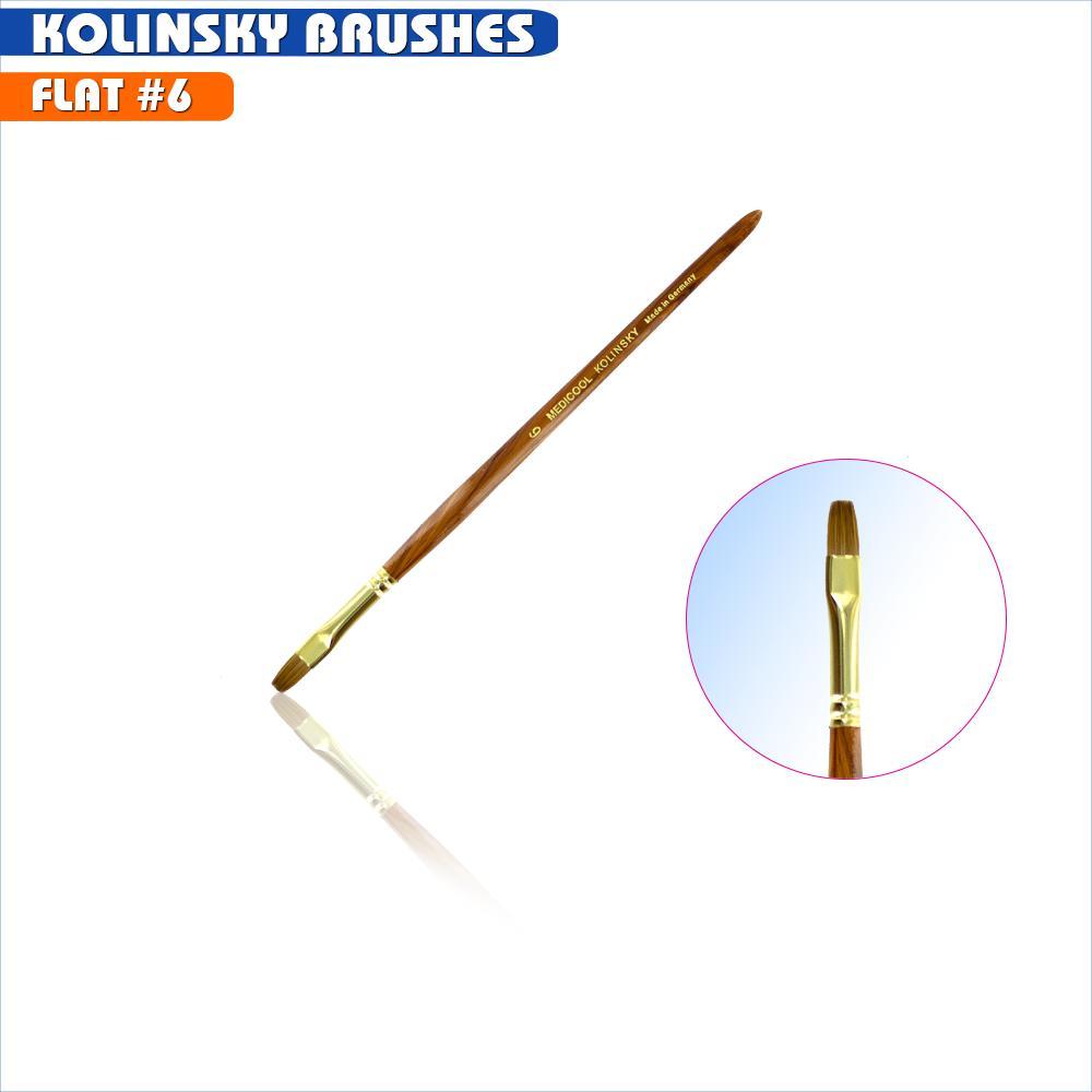 Medicool Kolinsky Sable Nail Brush #6 Flat