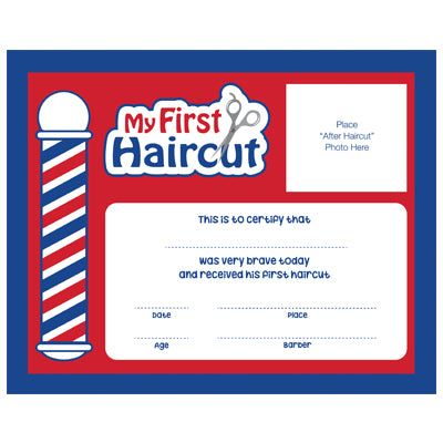 Scalpmaster "My First Haircut" Certificate (12pk) (SC-MFH)