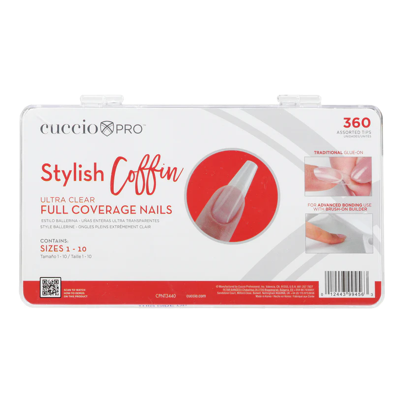 Cuccio Stylish Coffin Tips 360pk