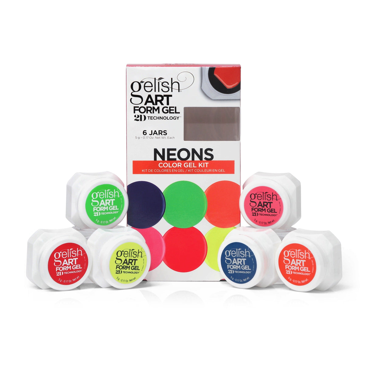 Gelish Art Form Gel - Neon Color Gel Kit 6pk