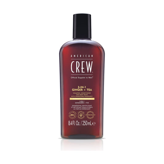 American Crew 3-In-1 Ginger + Tea Shampoo, Conditioner, Body Wash